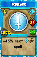Wizard101 Ice spell card: Iceblade, Spell ID 2087