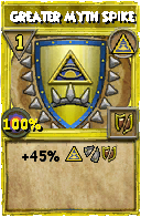 Wizard101 Myth spell card: Greater Myth Spike, Spell ID 2858