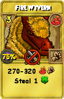 Wizard101 Fire spell card: Fire Wyvern, Spell ID 2228