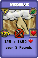 Wizard101 Life spell card: Regenerate, Spell ID 2701