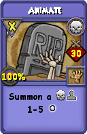 Wizard101 Death spell card: Animate, Spell ID 2773