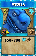 Wizard101 Ice spell card: Icezilla, Spell ID 2157