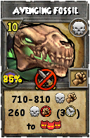 Wizard101 Death spell card: Avenging Fossil, Spell ID 2045