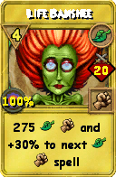Wizard101 Life spell card: Life Banshee, Spell ID 2612