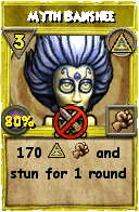 Wizard101 Myth spell card: Myth Banshee, Spell ID 2804