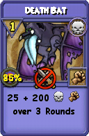 Wizard101 Death spell card: Death Bat, Spell ID 2481