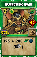 Wizard101 Life spell card: Burrowing Bane, Spell ID 2592