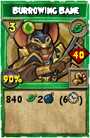 Wizard101 Life spell card: Burrowing Bane, Spell ID 2606