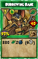 Wizard101 Life spell card: Burrowing Bane, Spell ID 2607