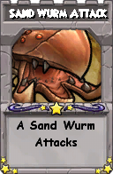 Wizard101 School 16 spell card: Sand Wurm Attack, Spell ID 2408