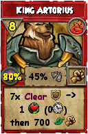 Wizard101 Fire spell card: King Artorius, Spell ID 2480