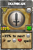 Wizard101 Death spell card: Deathblade, Spell ID 2286
