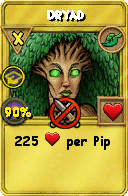 Wizard101 Life spell card: Dryad, Spell ID 2381