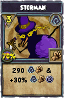 Wizard101 Shadow spell card: Storman, Spell ID 2221