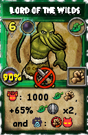 Wizard101 Life spell card: Lord of the Wilds, Spell ID 2700