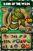 Wizard101 Life spell card: Lord of the Wilds, Spell ID 2603