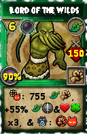 Wizard101 Life spell card: Lord of the Wilds, Spell ID 2602