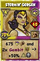Wizard101 Storm spell card: Stormin' Gorgon, Spell ID 2867