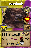 Wizard101 Storm spell card: Minothor, Spell ID 2613