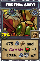 Wizard101 Shadow spell card: Fire from Above, Spell ID 2663