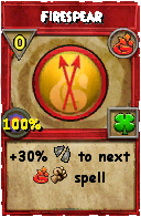 Wizard101 Fire spell card: Firespear, Spell ID 2079