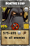 Wizard101 Death spell card: Bonetree Lord, Spell ID 2770