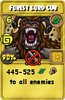 Wizard101 Life spell card: Forest Lord Cub, Spell ID 2776