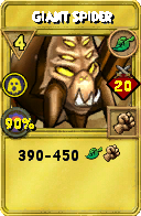 Wizard101 Life spell card: Giant Spider, Spell ID 2970