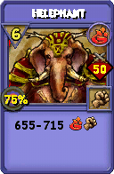 Wizard101 Fire spell card: Helephant, Spell ID 2369