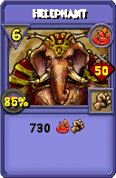 Wizard101 Fire spell card: Helephant, Spell ID 2370