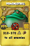Wizard101 Myth spell card: Humongofrog, Spell ID 2151