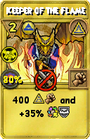 Wizard101 Myth spell card: Keeper of the Flame, Spell ID 2205