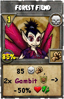 Wizard101 Death spell card: Forest Fiend, Spell ID 2453