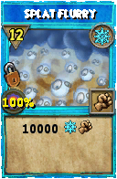 Wizard101 Ice spell card: Splat Flurry, Spell ID 2667
