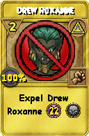 Wizard101 Myth spell card: Drew Roxanne, Spell ID 2832