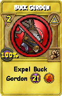 Wizard101 Myth spell card: Buck Gordon, Spell ID 2881