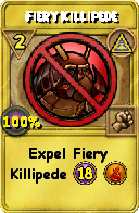 Wizard101 Myth spell card: Fiery Killipede, Spell ID 2878