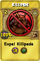 Wizard101 Myth spell card: Killipede, Spell ID 2885