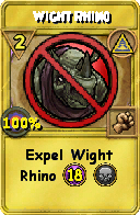Wizard101 Myth spell card: Wight Rhino, Spell ID 2943