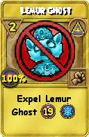 Wizard101 Myth spell card: Lemur Ghost, Spell ID 2901