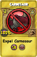 Wizard101 Myth spell card: Carnosaur, Spell ID 2966