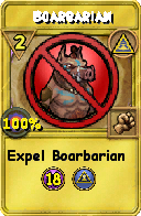 Wizard101 Myth spell card: Boarbarian, Spell ID 2883
