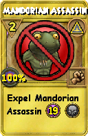 Wizard101 Myth spell card: Mandorian Assassin, Spell ID 2962