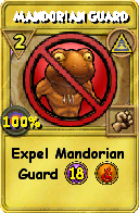 Wizard101 Myth spell card: Mandorian Guard, Spell ID 2972