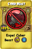 Wizard101 Myth spell card: Cyber Beast, Spell ID 2914