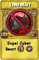 Wizard101 Myth spell card: Cyber Beast, Spell ID 2951