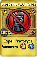 Wizard101 Myth spell card: Prototype Manavore, Spell ID 2913