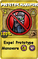 Wizard101 Myth spell card: Prototype Manavore, Spell ID 2891
