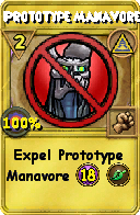 Wizard101 Myth spell card: Prototype Manavore, Spell ID 2924