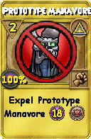 Wizard101 Myth spell card: Prototype Manavore, Spell ID 2937
